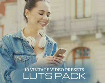 10 VINTAGE LUTS for OLD Video Filters, Color Grading Luts, Premiere Pro Luts, Final Cut Pro Luts, Cinematic Style, Classic, Moody Video Luts