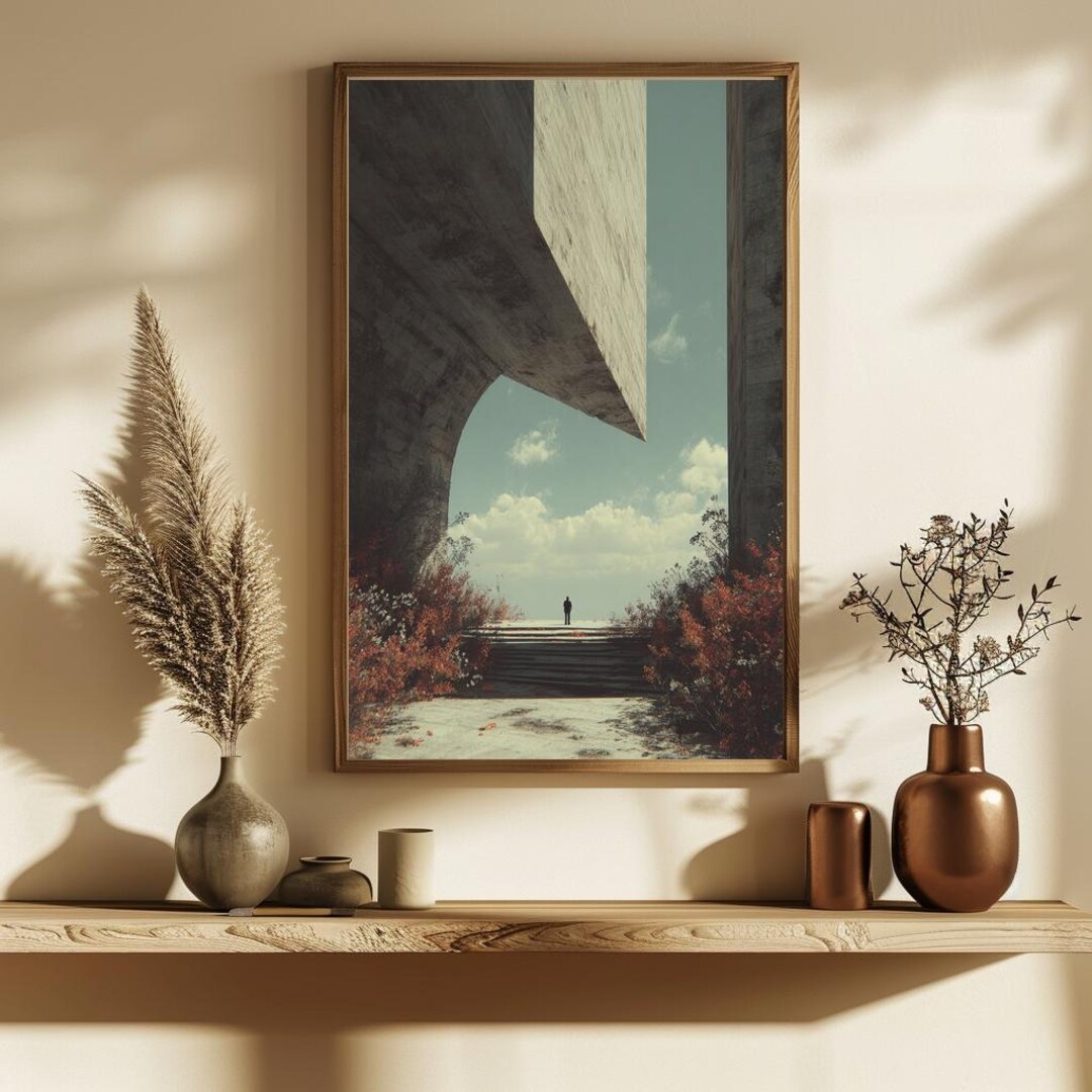 Modern Minimalist Architecture Print - Abstract Landscape Art for ...