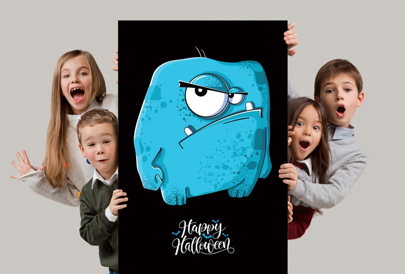 Cute Halloween Wall Art Printable Happy Halloween Poster Etsy