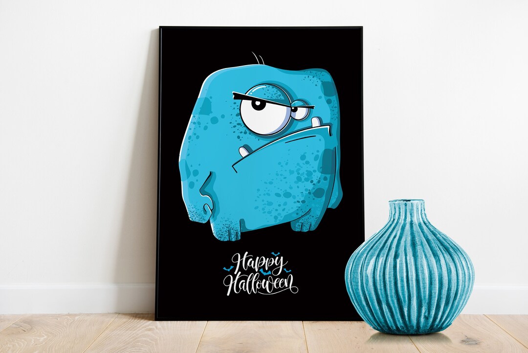 Cute Halloween Wall Art Printable Happy Halloween Poster Etsy