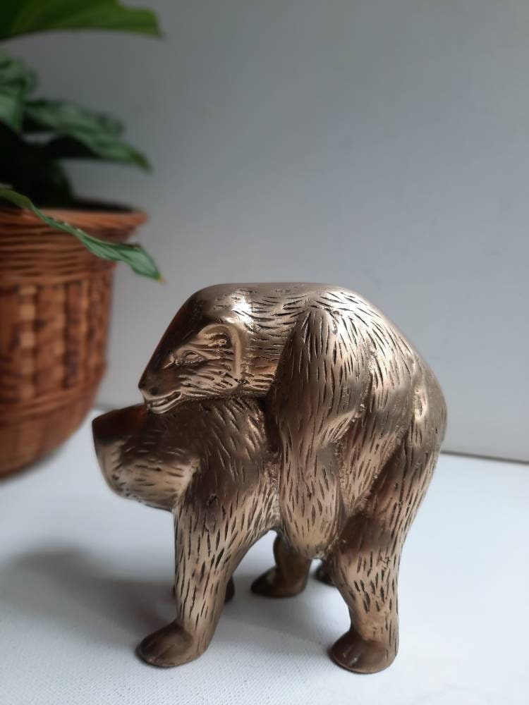 Vintage Brass Mating Bears Statue Etsy Australia