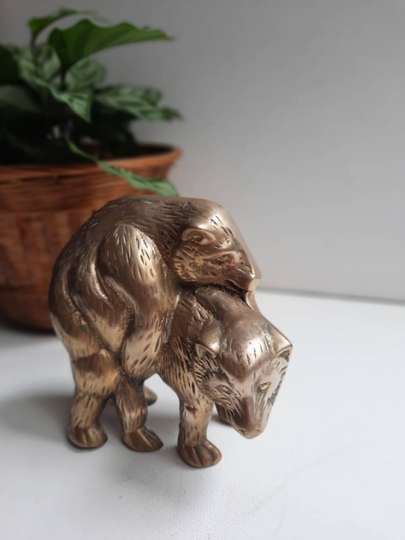 Vintage Brass Mating Bears Statue Etsy Australia