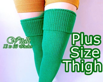 Talla grande larga gruesa sobre la rodilla Medias Calcetines altos para el muslo / Calcetines altos para la rodilla / Calcetines extra altos