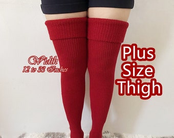 Plus Size Thigh High Socks/34"inches Long/ Knee High Stockings