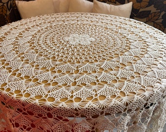 Yizunnu YIZUN Rond Wit Katoen Gehaakte Kant Doily Tafelkleed Handgemaakt 70- 75cm