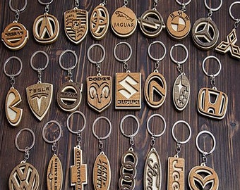Laser Cut Wood Car Keychains | CNC File, Laser Cutting File | Dxf, Svg, Jpg, Cdr, Eps Vector