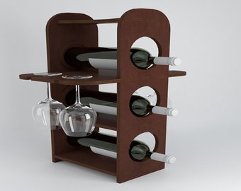 Wine Rack Laser Cut Files: Barrel with Drawer SVG (Digital Download)