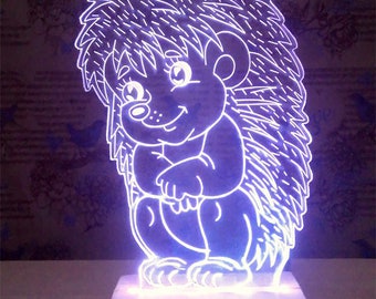 Model lampy 3D Jeż: plik cięty laserowo CNC (pobranie cyfrowe)