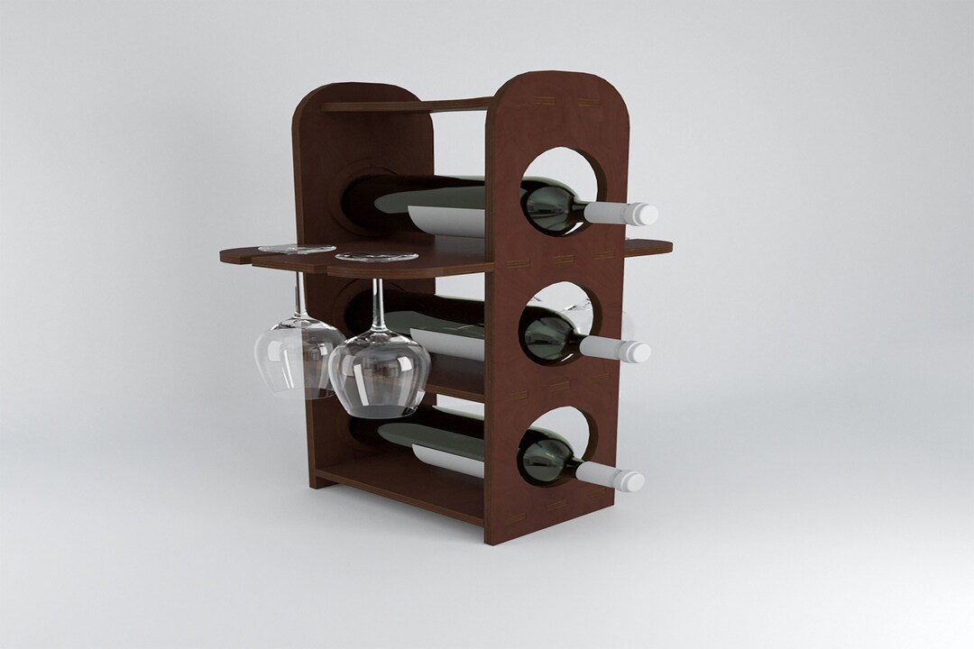 Bottle Minibar Holder SVG / Wine Rack Laser Cut Files / Wine Stand