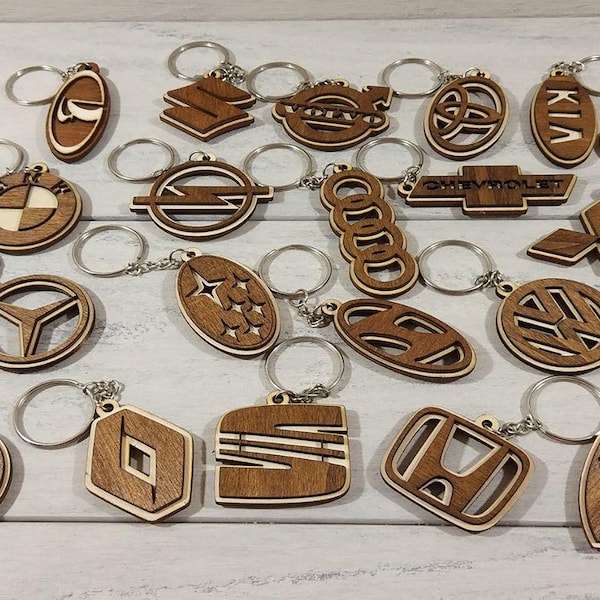 Wood Car Keychains Laser Cut Vector | CNC File, Laser Cutting File | Dxf, Svg, Jpg, Cdr, Eps Vector