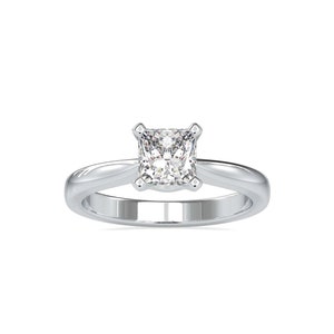 1 CT Princess Cut 4 Prong Wedding Ring, Simple Solitaire Ring, Bridal Engagement Ring, 10k 14k 18k Gold Ring, Classic Solitaire,Gift For Her