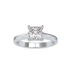 1.50 CT Princess Cut 4 Prong Wedding Ring, Simple Solitaire Ring, Engagement Ring, 925 Sterling Silver Ring, Promise Ring, Rose Gold Ring