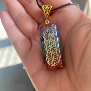 Chakra Orgonite Pendant Necklace // Mental Health Crystals // Crystal Necklace // gifts for her // gifts for him // chakra necklace