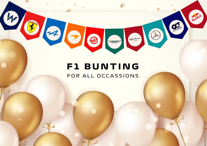 Printable F1 Party Banner Bunting Formula One Party Bunting Etsy