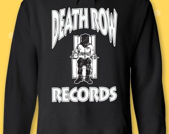 Sweat à Capuche Death Row - Style 90's Rap, Tupac, Dr Dre, Noir Unisexe