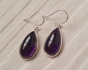 Natural amethyst earrings 925 Sterling Silver Earrings, Handmade jewelry, Gift For her, Gemstone earrings, AAA gemstone, lightweight