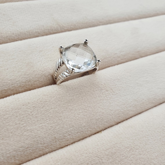 Natural Clear Quartz Ring, 925 Sterling Silver Ring, Handmade, Gift For Fiance, Engagement Gift, Gemstone Jewelry, Unisex Ring