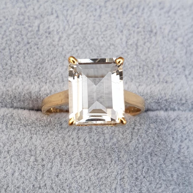 Clear Quartz 14k Gold Rings Etsy Clear Quartz 14k Gold Rings Etsy