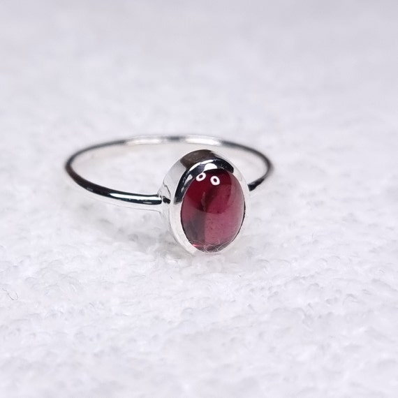 Natural AAA grade rhodolite Garnet Ring, 925 Sterling Silver, Handmade, Gift For Fiance, Alternative Engagement Gift, Natural Gemstone ring