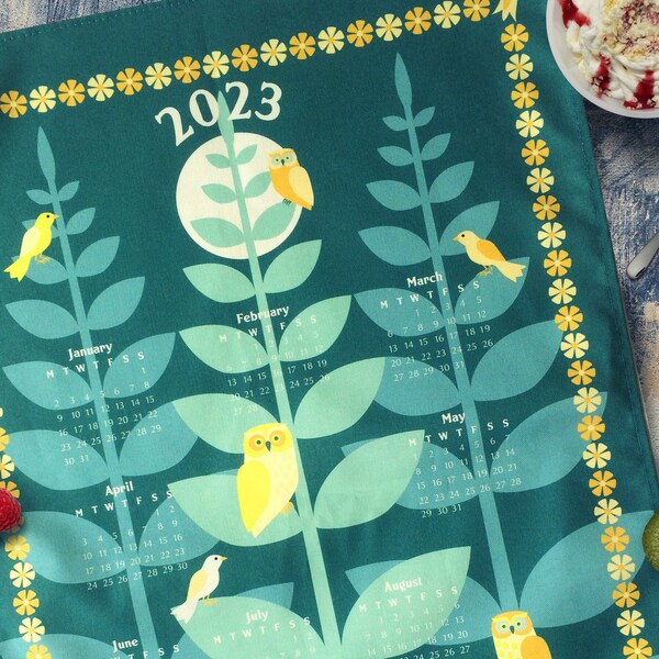Tea Towel Calendar Etsy