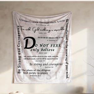 Couverture chrétienne, Versets bibliques à offrir, N'ayez pas peur d'y croire, Cadeaux confessionnels, Jeté en polaire