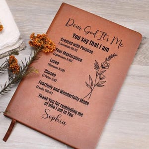 Diario personalizado, regalos cristianos, afirmaciones positivas, regalo religioso para mujeres, Dios mío, cartas a..., diario de estudio bíblico