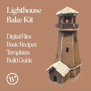 Plantillas e instrucciones para construir un faro de galletas