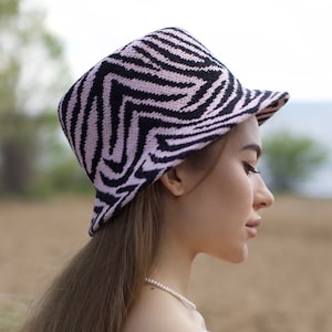 Women&#39;s hat, panama style, women&#39;s stylish hat,  cotton hat, bucket hat, molded knitwear, summer hat, gift for her, Made in Israel.