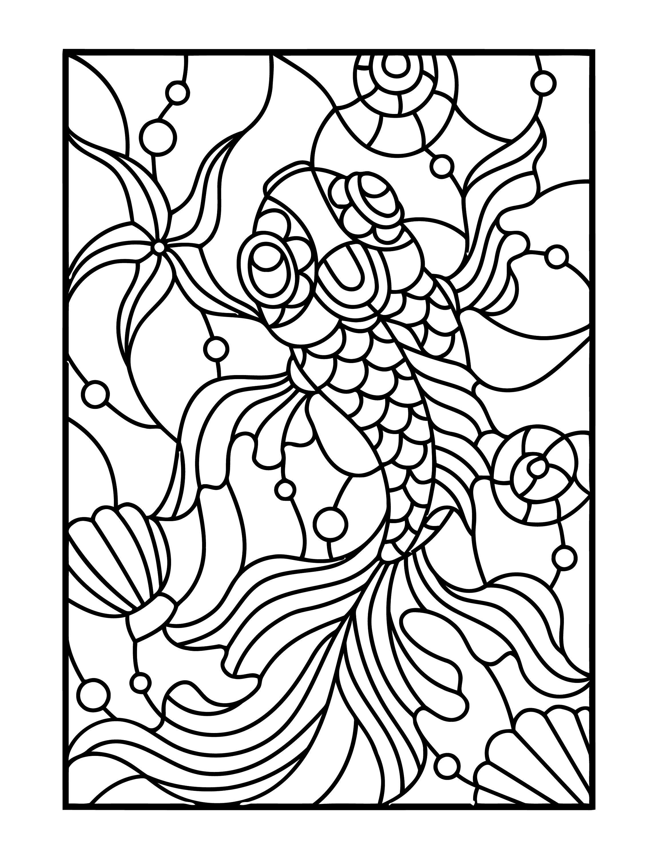 Libro para colorear vitrales imprimibles: ¡50 hermosas imágenes para ...