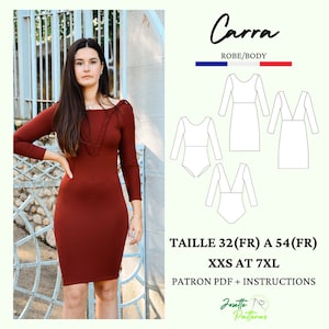 CARRA PDF sewing pattern, dress and bodysuit