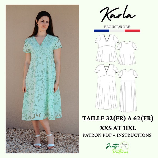PDF sewing pattern KARLA, Blouse