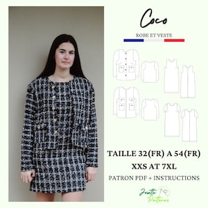 PDF sewing pattern COCO, Dress and jacket set