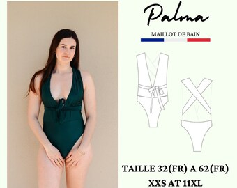PALMA PDF sewing pattern, one-piece swimsuit