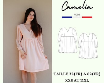 PDF sewing pattern CAMELIA, fluid dress