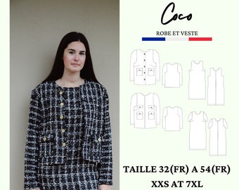PDF sewing pattern COCO, Dress and jacket set