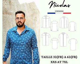 NICOLAS PDF sewing pattern, shirt