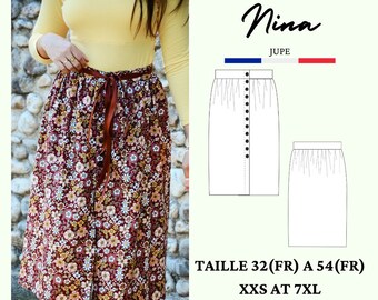 PDF sewing pattern NINA, skirt