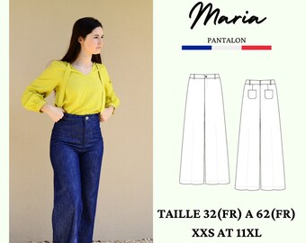 PDF sewing pattern MARIA, wide jeans