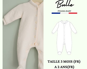 BULLE PDF sewing pattern, baby pajamas
