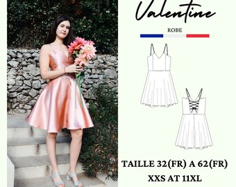 PDF sewing pattern VALENTINE, dress with lacing
