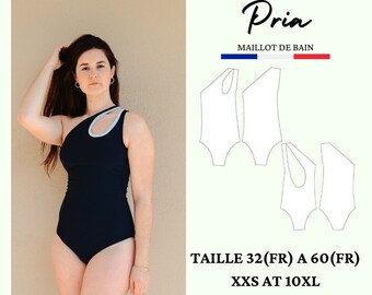 PRIA PDF sewing pattern, one-piece swimsuit