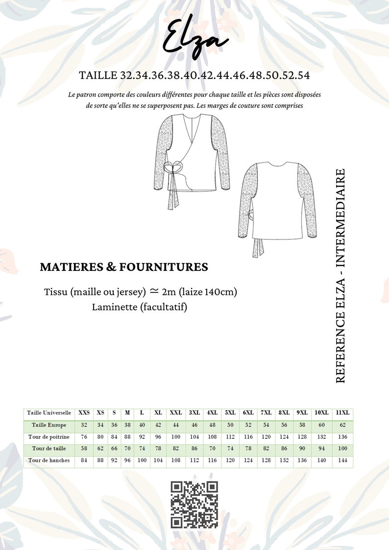 PDF Sewing Pattern ELZA, Wrap - Etsy