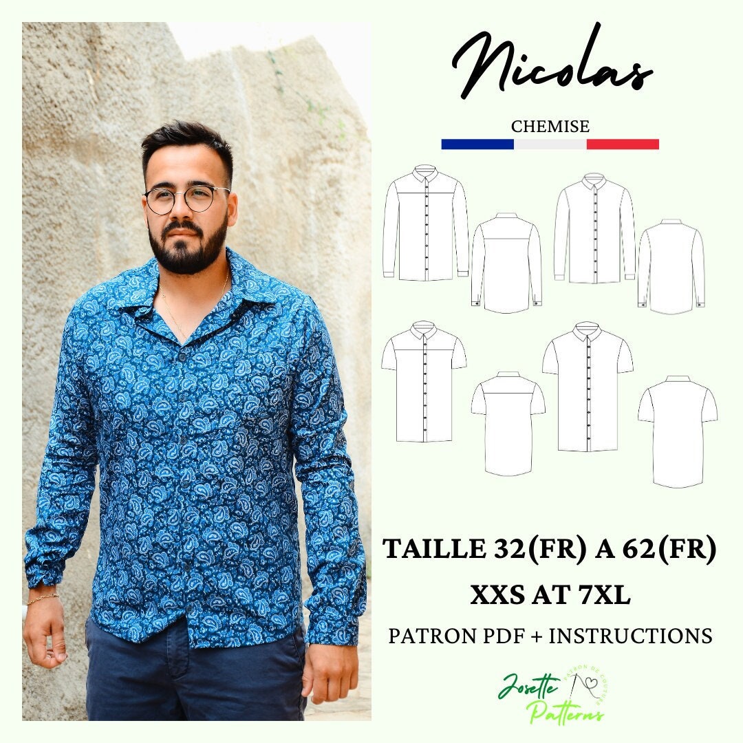 Nicolas - Mens Shirt - Josette Patterns Nicolas - Mens Shirt - Josette Patterns