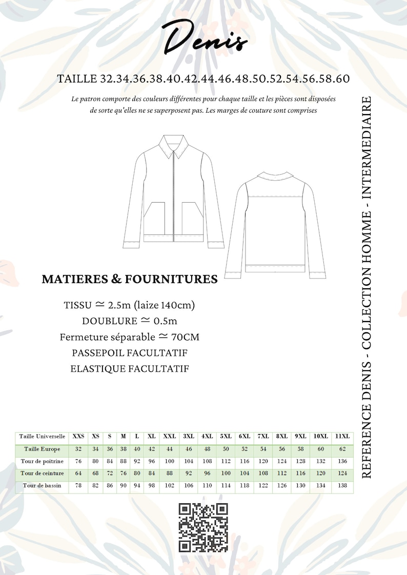 PDF Sewing Pattern DENIS Men's Jacket Etsy