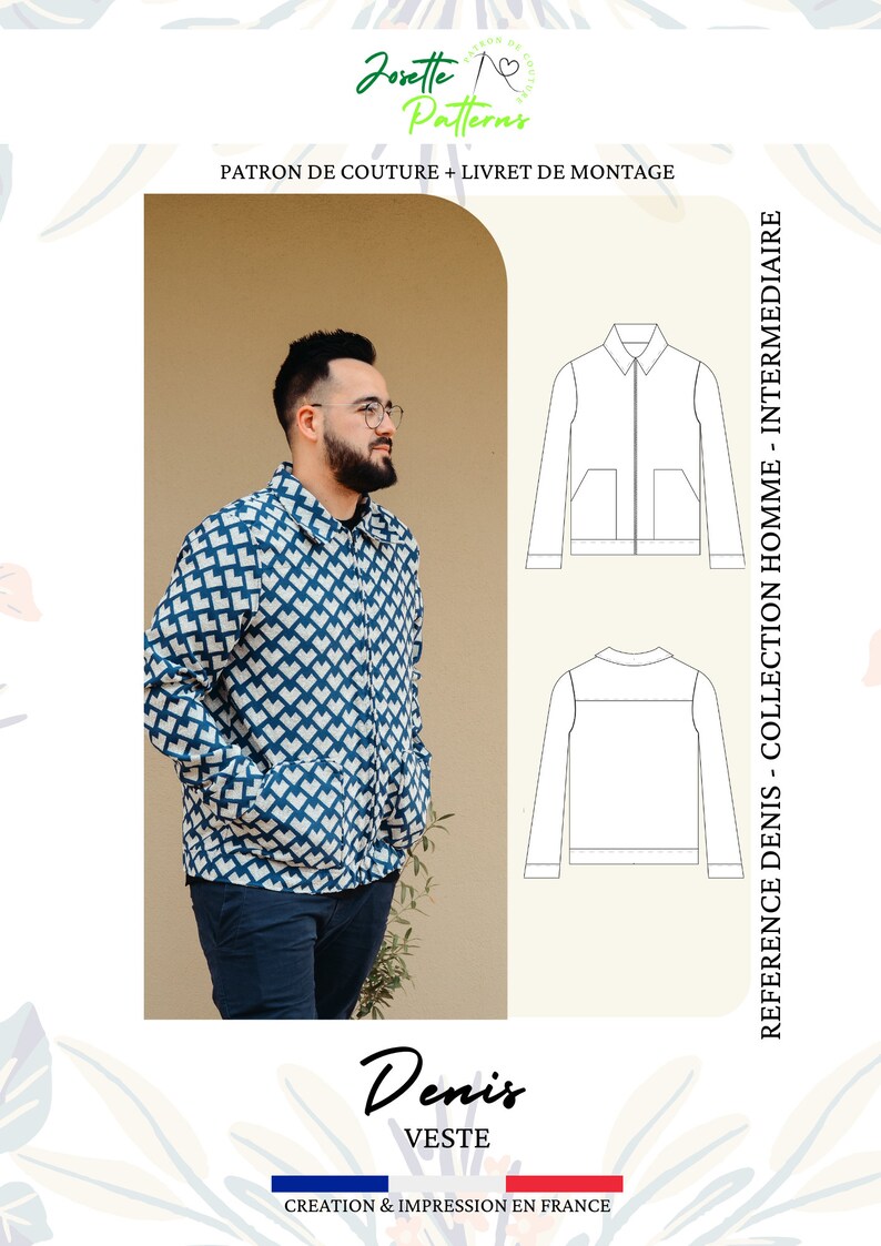 PDF Sewing Pattern DENIS Men's Jacket Etsy