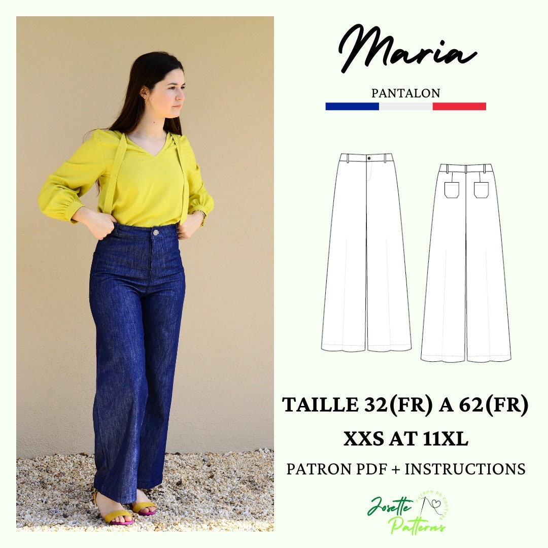 Maria - Womens Wide-Leg Jeans - Josette Patterns Maria - Womens Wide-Leg Jeans - Josette Patterns