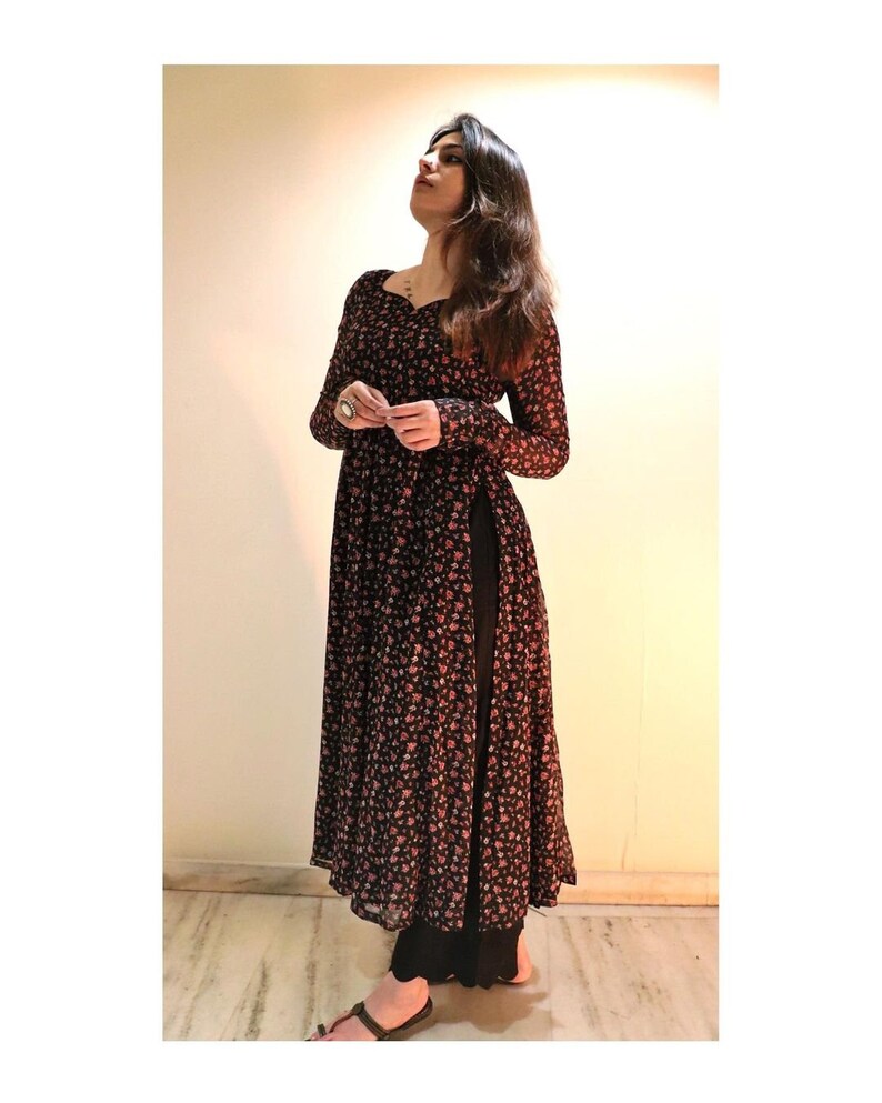 Rayon Heavy Floral Printed Nyra Cut Kurti Set With Pant Etsy