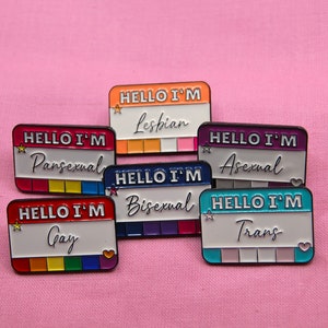 LGBT+ Pride Rainbow Pin Badge, Transgender, Bisexual, Asexual, Pansexual, Lesbian, Queer