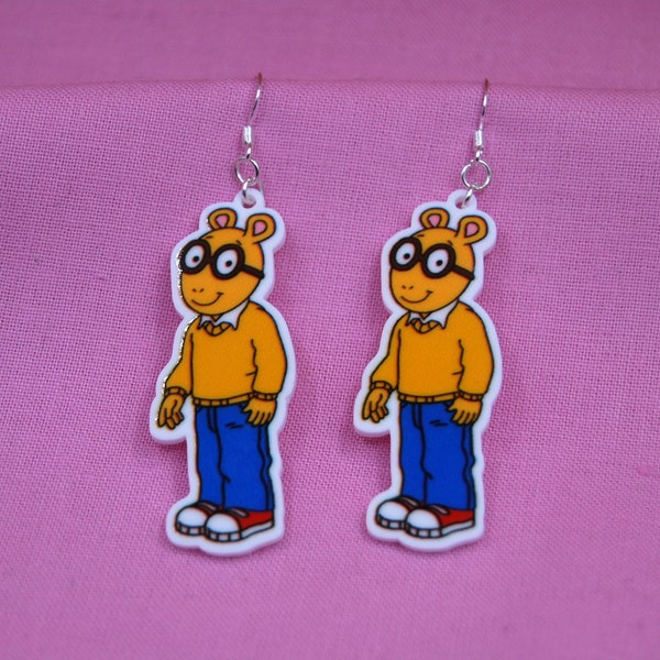 Arthur Children's TV Show Acrylic Earrings, Nostalgia, Novelty, Gift, Meme, Trendy, Childhood