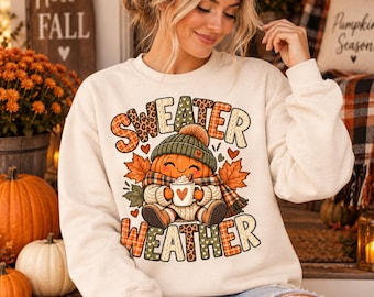 Sweater Weather Png, Cozy Autumn Sweater Latte Shirt, Preppy Leopard Fall Coffee Sublimation, Pumpkin Plaid Fall Png, Digital Download